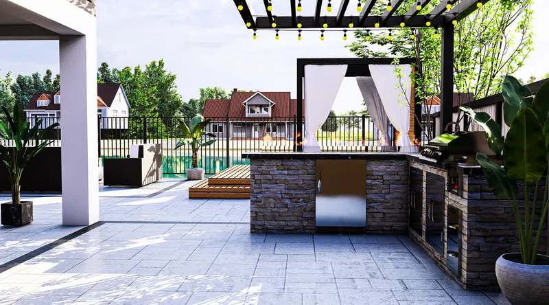 Custom paver patio in a Novato backyard