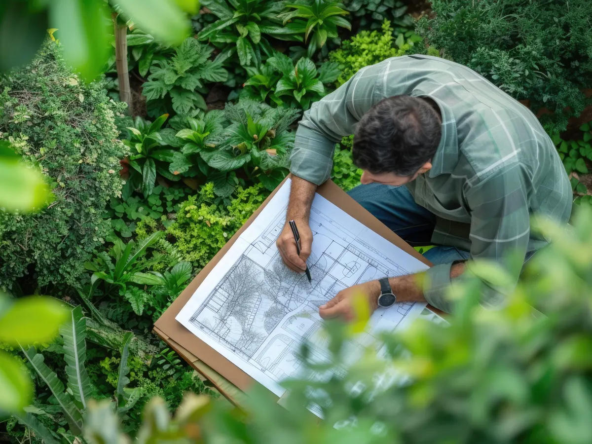 Landscape professional planning a Novato residential project