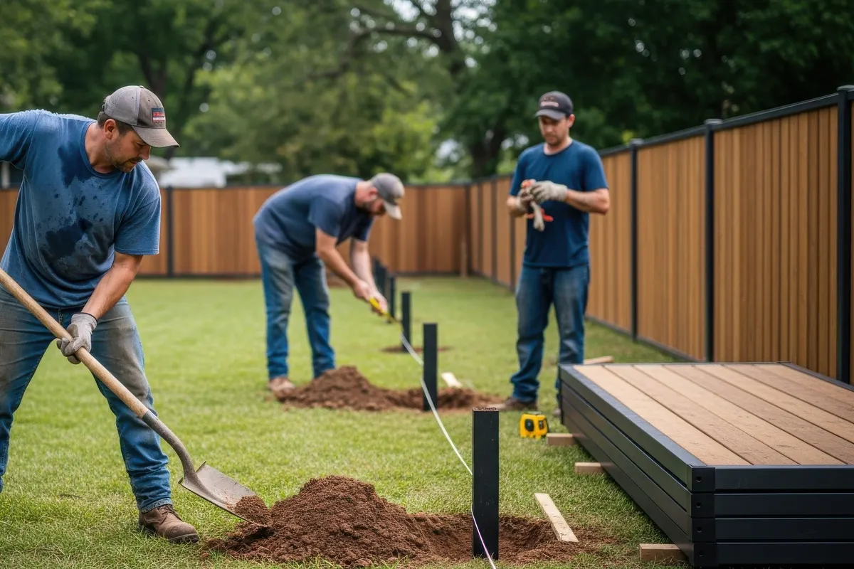 Landscape Construction work in progress in Novato and Marin County